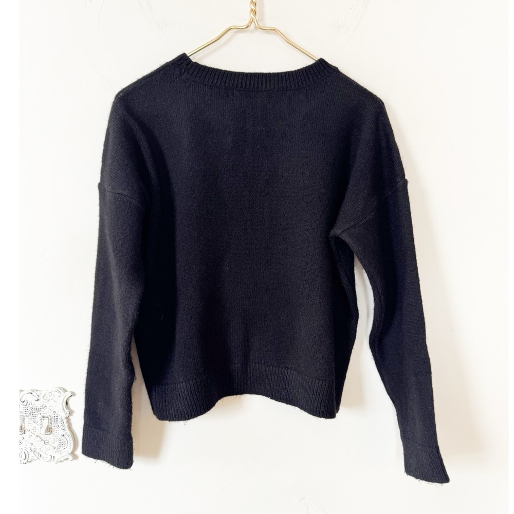 Anthropologie Oh Deer Black and White Reindeer Sweater S - Picture 6 of 8